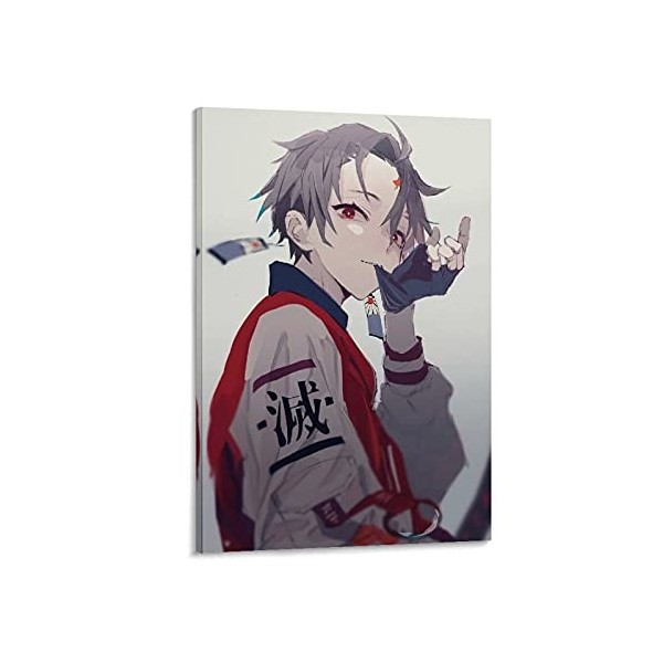 HAPPOW Poster décoratif sur toile représentant Demon Slayer Kimetsu No Yaiba Kamado Tanjirou - 50 x 75 cm