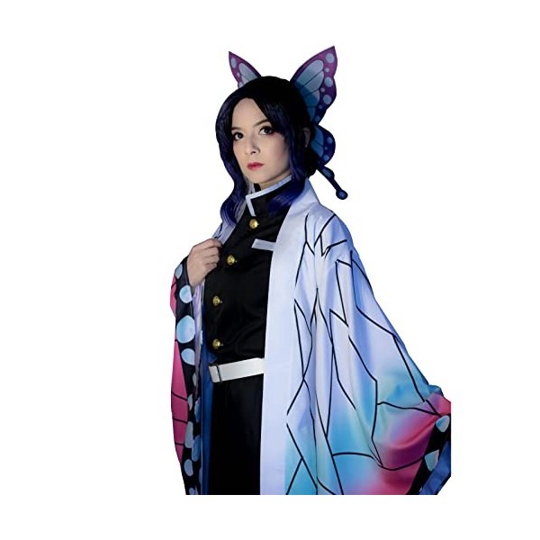 CR ROLECOS Kochou Shinobu Costume de cosplay Anime Demon Slayer kochou Shinobu Halloween Sat complet Taille L