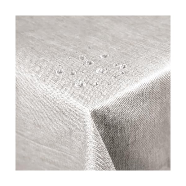 Juspota Nappe en Lin, Rectangulaire 80 x 120 cm, Lavable, Imperméable et Anti-Taches, Effet Lotus Nappe pour Salle à Manger e