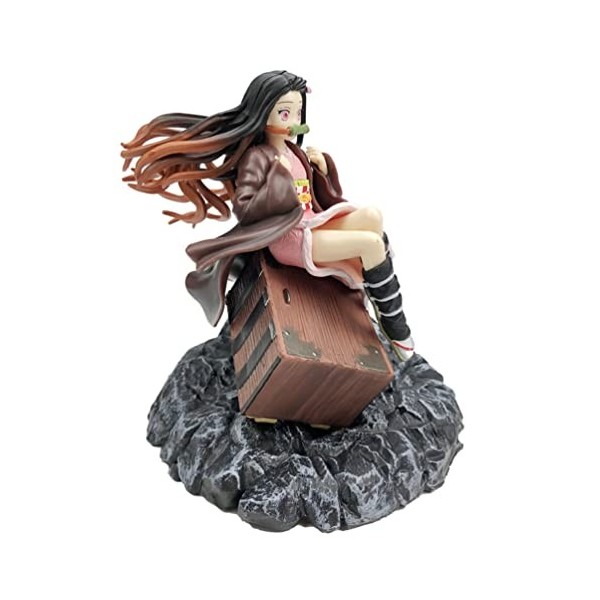 Anime Fille Figurine, Anime Personnages Demon Slayer Kamado Nezuko PVC 18cm, Statue ModèLe De Collection De Fans DAnime