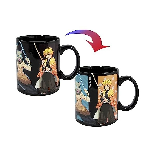 JUST FUNKY Demon Slayer Manga Anime Nezuko Tanjiro Zenitsu Inosuke Tasse à café changeant de couleur de chaleur Tasse à thé 4