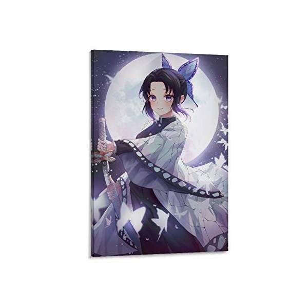 haocaitou Impression sur toile de dessin animé Demon Slayer Shinobu Kocho - Décoration murale moderne pour chambre à coucher 