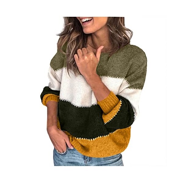 ZGIDDAZ Pull&nbsp;Femme Col V Pull Manga Pull Laine Femme XXL Pull Femme Hiver Chaud Chic Pull Manga Pull Femme Chaud Pull&nbsp;Femme C