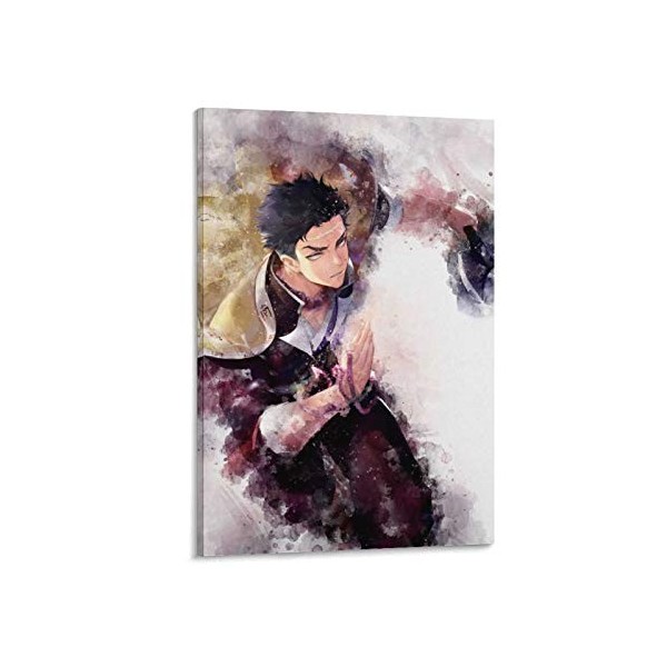 yique Gyomei - Impression sur toile - Motif Demon Slayer - 75 x 50 cm