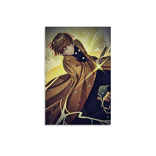 haocaitou Kimetsu-1 - Impression sur toile - Motif Demon Slayer - 50 x 75 cm