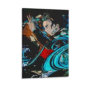 yique Impression sur toile Demon Slayer - Décoration murale moderne pour chambre à coucher - 50 x 75 cm