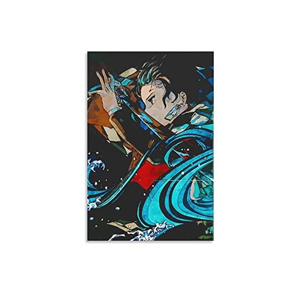 yique Impression sur toile Demon Slayer - Décoration murale moderne pour chambre à coucher - 50 x 75 cm