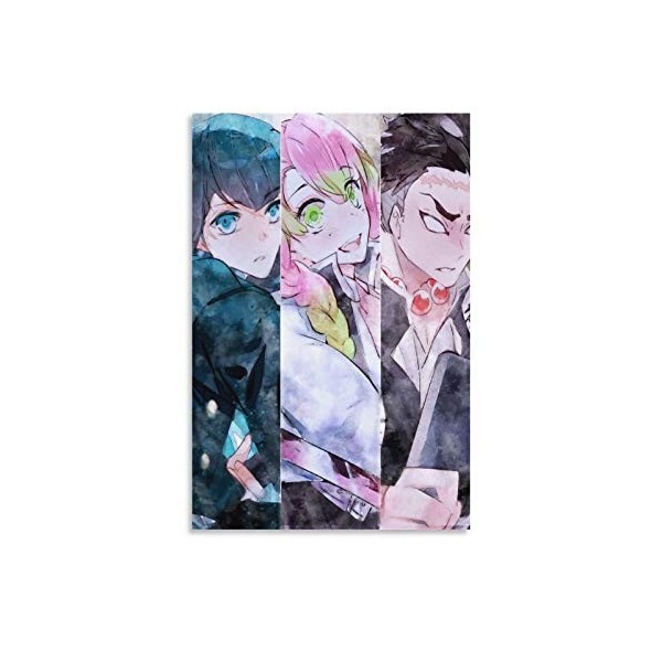 yique Hasirah Demon Slayer Poster sur toile et décoration murale pour chambre à coucher 75 x 50 cm