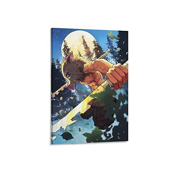 yique Impression sur toile Demon Slayer - Décoration murale moderne pour chambre à coucher - 75 x 50 cm