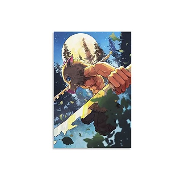 yique Impression sur toile Demon Slayer - Décoration murale moderne pour chambre à coucher - 75 x 50 cm