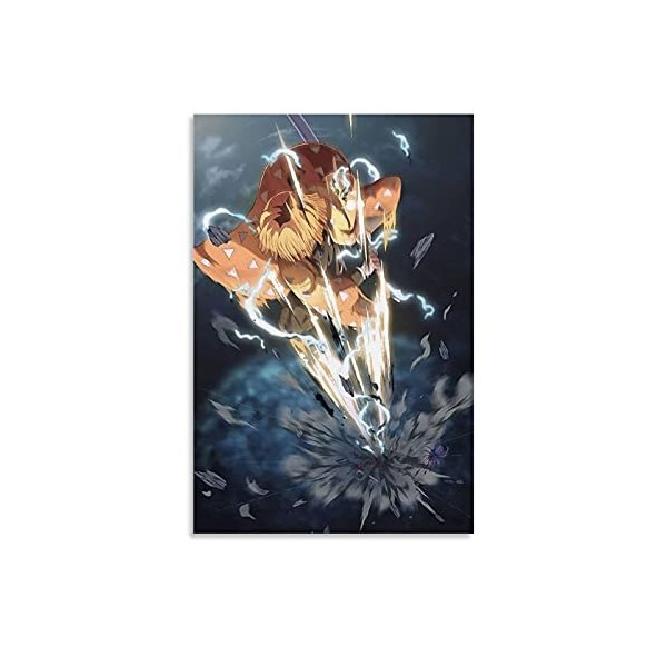 yique Impression sur toile Demon Slayer - Décoration murale moderne pour chambre à coucher - 75 x 50 cm