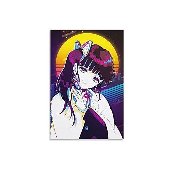 yique Affiche décorative sur toile pour salon, chambre à coucher, motif démon Slayer Kanao Tsuyuri 50 × 75 cm
