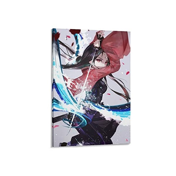 yique Poster Nezuko Kamado Demon Slayer - Impression sur toile - Décoration murale moderne pour chambre à coucher - 50 x 75 c