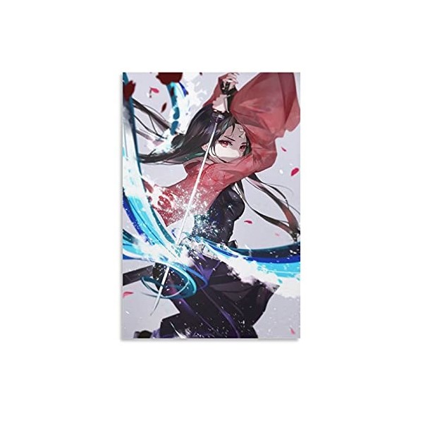 yique Poster Nezuko Kamado Demon Slayer - Impression sur toile - Décoration murale moderne pour chambre à coucher - 50 x 75 c