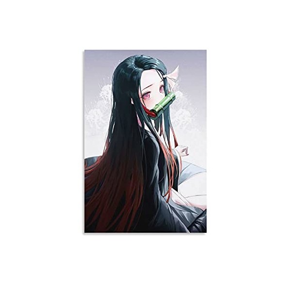 yique Poster Nezuko Kamado Demon Slayer - Impression sur toile - Décoration murale moderne pour chambre à coucher - 50 x 75 c