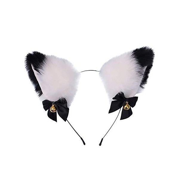 Doeheah Oreille de Chat Serre Tete Chat Bandeau Accessoires Cheveux de Déguisement pour Femmes Filles Fête Halloween Annivers