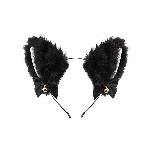Doeheah Oreille de Chat Serre Tete Chat Bandeau Accessoires Cheveux de Déguisement pour Femmes Filles Fête Halloween Annivers