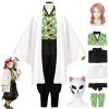 WOUND Costume de cosplay Demon-Slayer,Personnages danime Sabito veste manteau tenues avec masque de perruque,Robe kimono de 