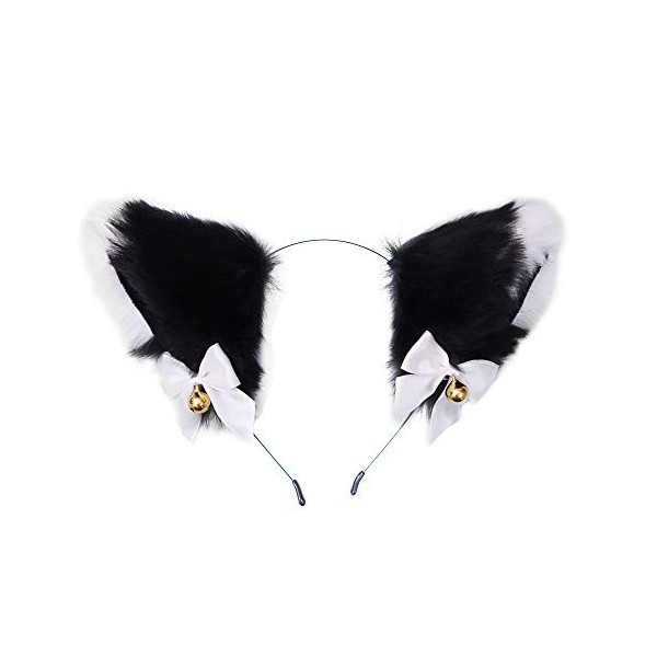 Doeheah Oreille de Chat Serre Tete Chat Bandeau Accessoires Cheveux de Déguisement pour Femmes Filles Fête Halloween Annivers