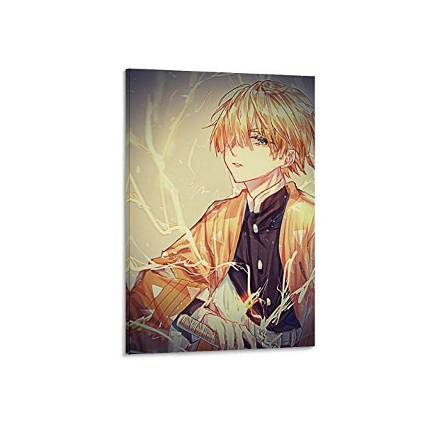 haocaitou Impression sur toile de dessin animé Demon Slayer - Décoration murale moderne pour chambre à coucher - 50 x 75 cm