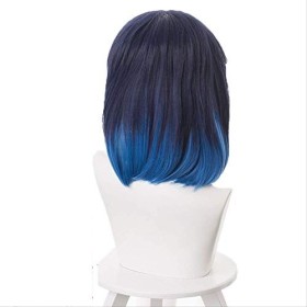DIDADA wig Demon Slayer Hashibira Inosuke Cosplay Wigs Kimetsu No Yaiba Cosplay Blue Wig Heat Resistant 16inches Multi Color