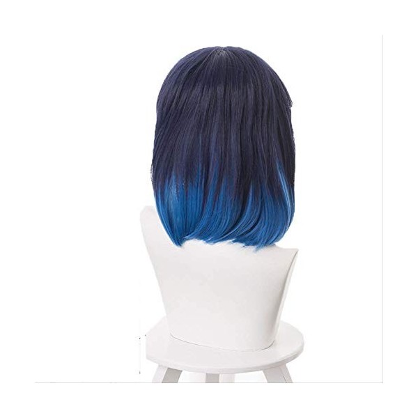 DIDADA wig Demon Slayer Hashibira Inosuke Cosplay Wigs Kimetsu No Yaiba Cosplay Blue Wig Heat Resistant 16inches Multi Color