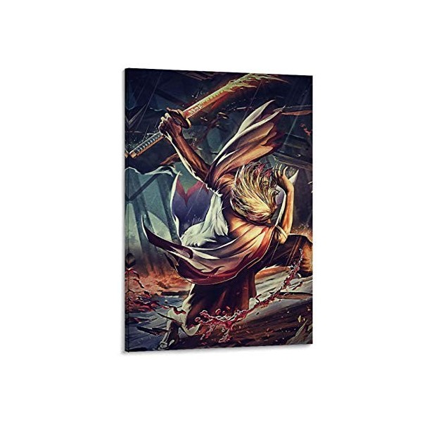 haocaitou Affiche décorative sur toile de dessin animé Demon Slayer Kimetsu - Décoration murale pour salon, chambre à coucher