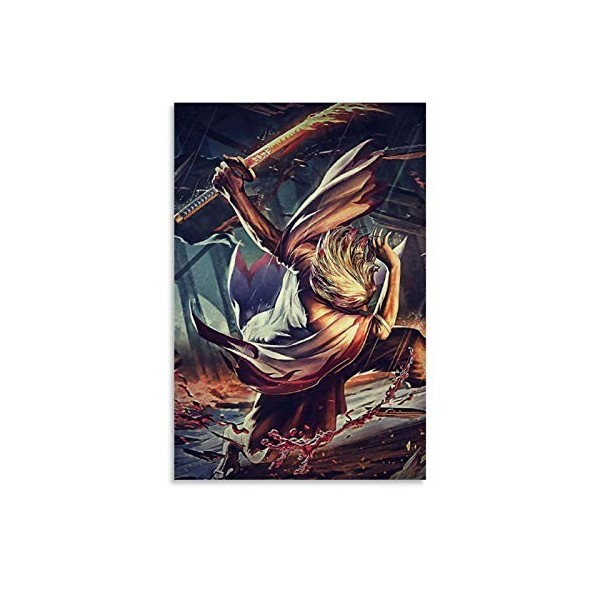 haocaitou Affiche décorative sur toile de dessin animé Demon Slayer Kimetsu - Décoration murale pour salon, chambre à coucher