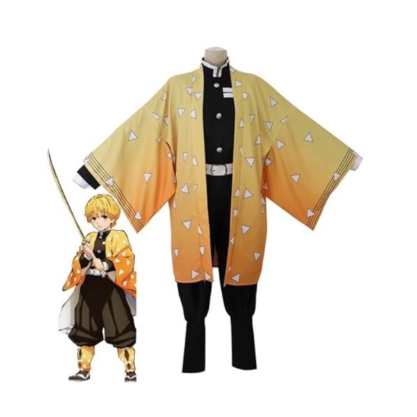 Anime Demon Slayer : Kimetsu no Yaiba Cosplay Costume Kamado Nezuko Tanjirou Kimono Uniforme Cheveux synthétiques Mode Femme 