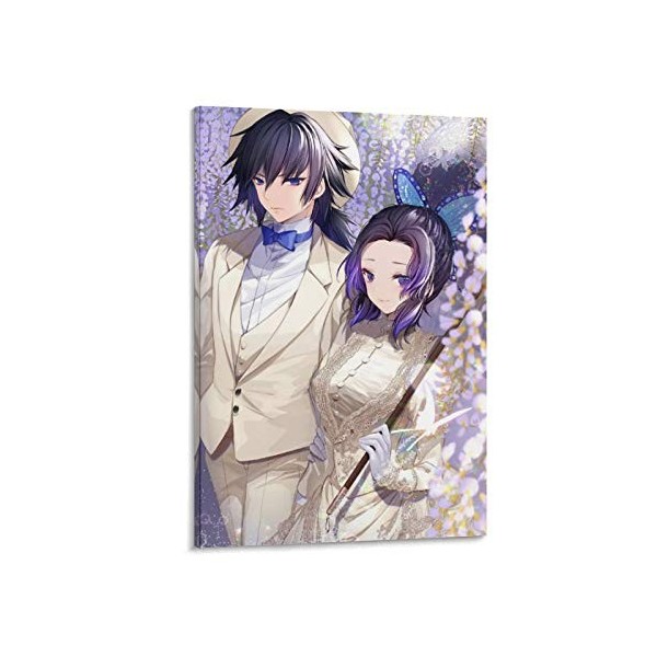 haocaitou Dessin animé Demon Slayer Shinobu Kocho-3 Poster décoratif sur toile pour salon, chambre à coucher, 50 x 75 cm