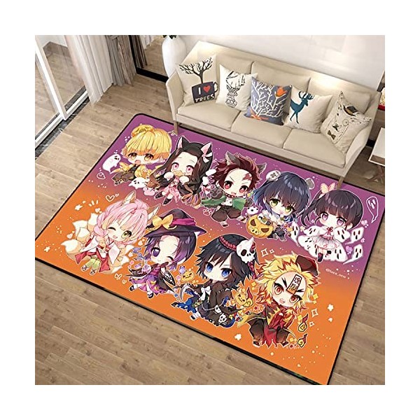 ZALix 3D Demon Slayer Tapis Anime Tapis De Sol Paillasson De Chambre Tapis,Tapis De Sol Antidérapant Tapis De Sol Antidérapan