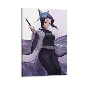 haocaitou Dessin animé Demon Slayer Shinobu Kocho-2 - Impression sur toile - Décoration murale moderne pour chambre à coucher
