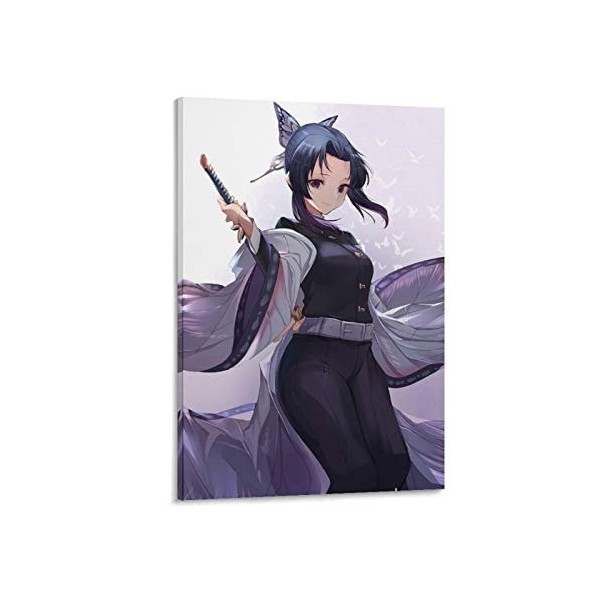 haocaitou Dessin animé Demon Slayer Shinobu Kocho-2 - Impression sur toile - Décoration murale moderne pour chambre à coucher