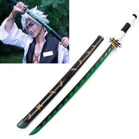 AGENCO Shinazugawa Sanemi Demon Slayer Blade Épée De Samouraï en Bois, Anime Cosplay Ninja Sword Props, pour Les Fans De Noël