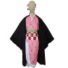 Chtom Anime Demon Slayer Kamado Nezuko pour Wmoen Cosplay Costumes et perruque 2019 Nouveau rose Kimono et Black Coat Vêtemen