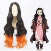 Chtom Anime Demon Slayer Kamado Nezuko pour Wmoen Cosplay Costumes et perruque 2019 Nouveau rose Kimono et Black Coat Vêtemen