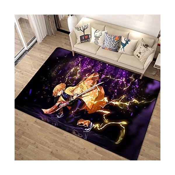 ZALix 3D Demon Slayer Tapis Anime Tapis De Sol Paillasson De Chambre Tapis,Tapis De Sol Antidérapant Tapis De Sol Antidérapan