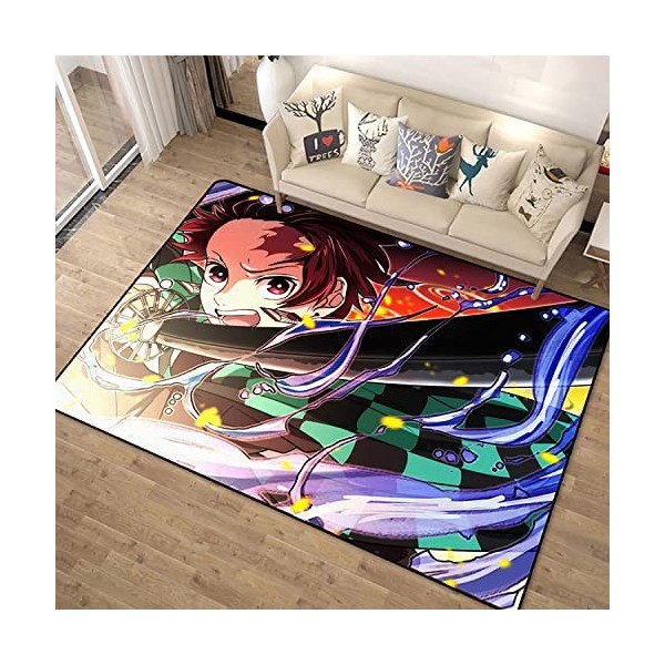 Tapis Anime Manga Demon Slayer Tapis Populaire Anime - Antidérapant Et Résistant Aux Taches - pour Salon, Chambre À Coucher, 