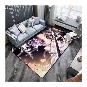 ZALix Demon Slayer Tapis De Salon Dessin Animé Enfants Tapis, Peut Être Lavé Ménage Décoration Sauvage Tapis pour Salon, Cham