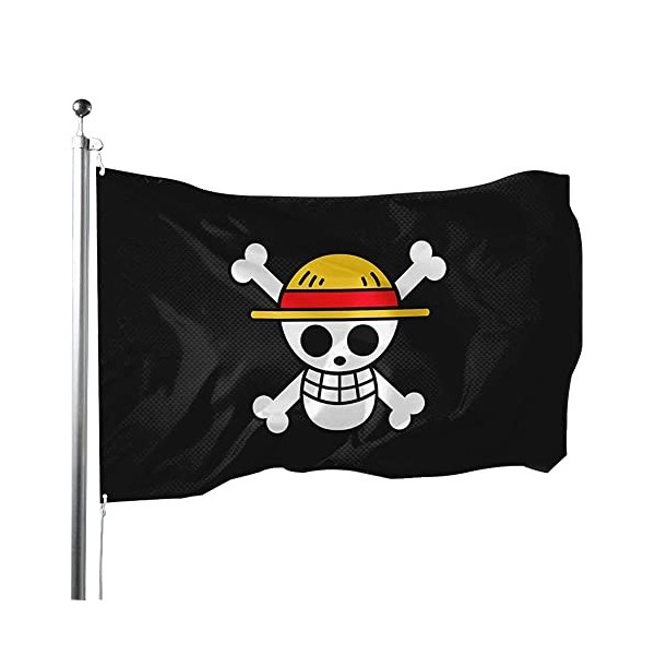 One Piece Anniversaire Drapeau, One Piece Pirate Drapeau Bannières Dessin Animé Décoration de Garçons Filles, Photographie Fo