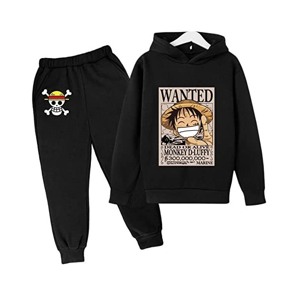 2022 Anime One Piece Enfants Survêtements Ensemble Luffy Sweat À Capuche Top Casual Pull À Capuche et Joggers Pantalons pour 