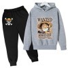 2022 Anime One Piece Enfants Survêtements Ensemble Luffy Sweat À Capuche Top Casual Pull À Capuche et Joggers Pantalons pour 