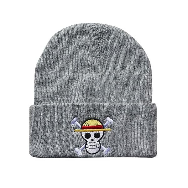 Bonamana One Piece Anime Bonnet tricoté Bonnet dhiver Bonnet en tricot doux Bonnet de ski Bonnet de ski Bonnet en laine pour