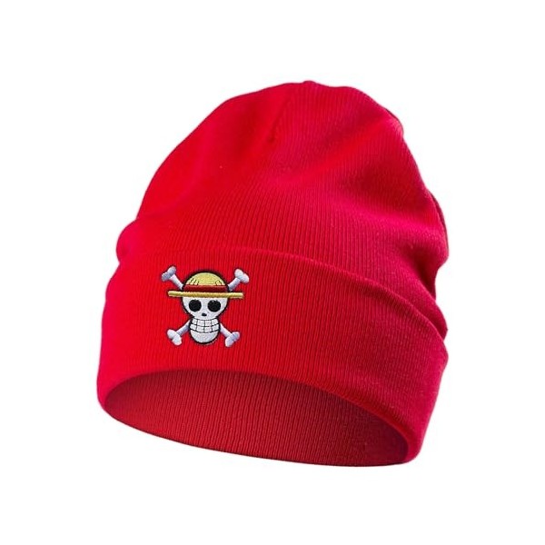 Bonamana One Piece Anime Bonnet tricoté Bonnet dhiver Bonnet en tricot doux Bonnet de ski Bonnet de ski Bonnet en laine pour