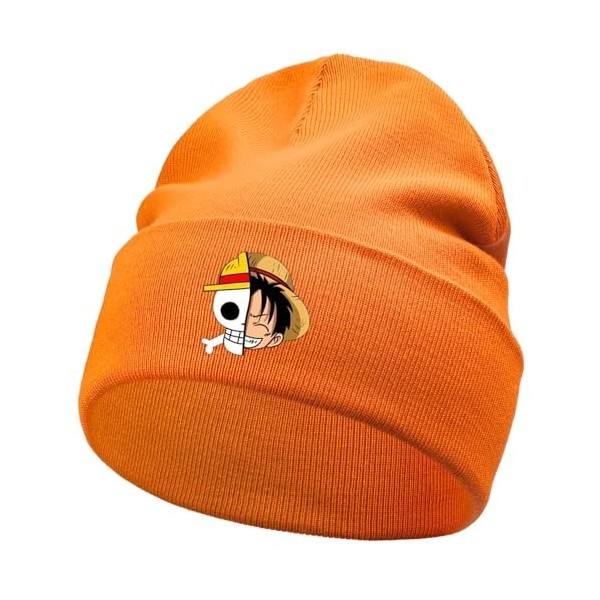 Bonamana One Piece Anime Bonnet tricoté Bonnet dhiver Bonnet en tricot doux Bonnet de ski Bonnet de ski Bonnet en laine pour