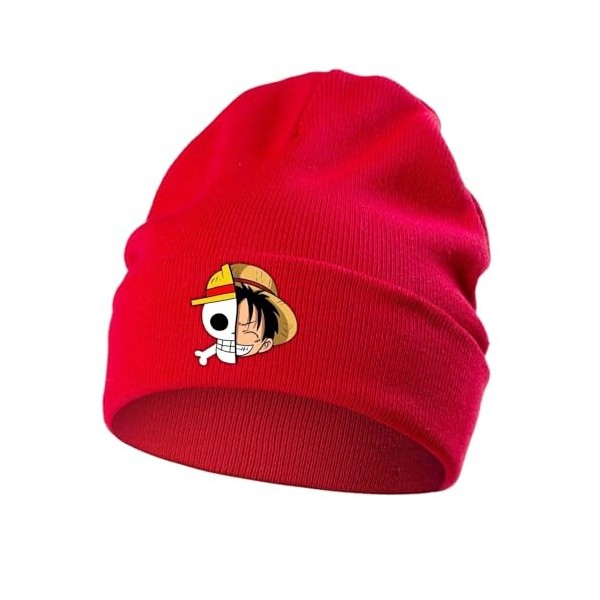 Bonamana One Piece Anime Bonnet tricoté Bonnet dhiver Bonnet en tricot doux Bonnet de ski Bonnet de ski Bonnet en laine pour