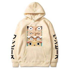 Sybnwnwm One Piece Sweats à Capuche Hoodie Luffy Zoro Chopper Imprimé Pull Anime Sweats à Capuche Hoodies Longues Sweatshirt 