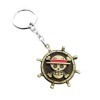 Bkinpid Porte-clés Anime Luffy One Piece - Tête de mort pirate - Porte-clés rotatif, marron, Medium
