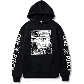 Sybnnwm Anime One Piece Sweat à Capuche Luffy Zoro Pull Pullover pour Homme et Femme