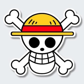 One Piece, Drapeau Personnel - Monkey D. Luffy, Sticker Autocollant Plusieurs Tailles, Super Prix 5 cm de Large 